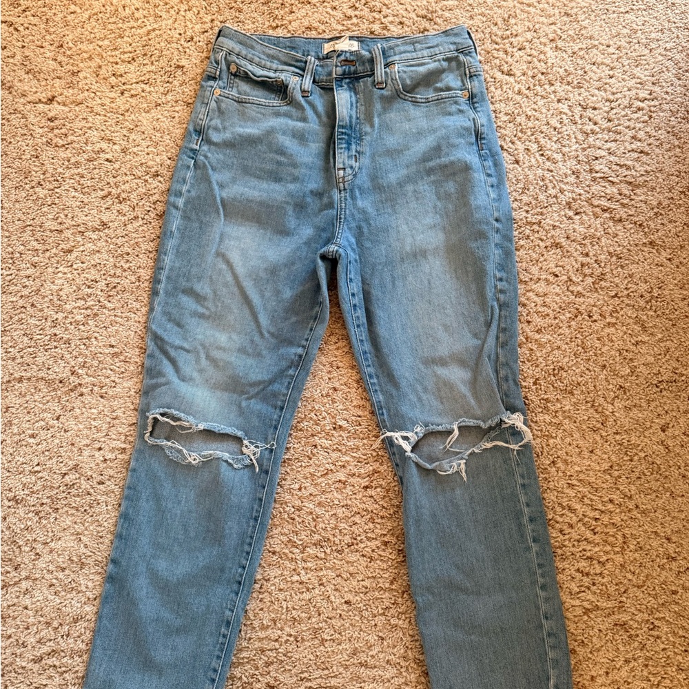 Madewell Light Blue Distressed Skinny Jeans